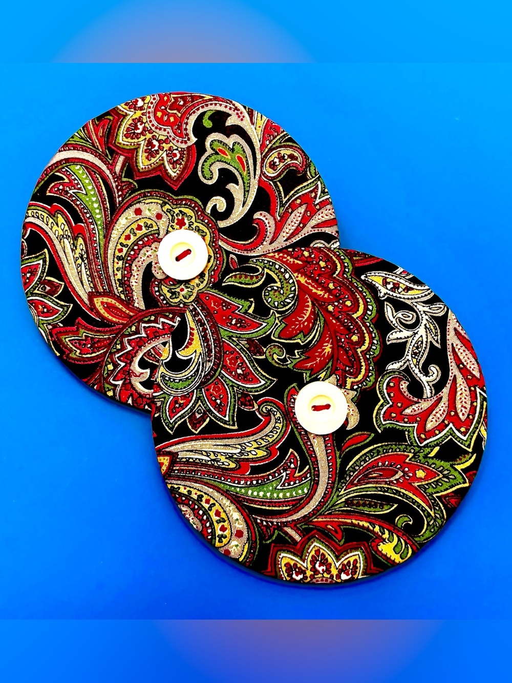 Handmade Fan Card/Helping Hand Organizer for Card Players - Paisley  Fabric Qty2